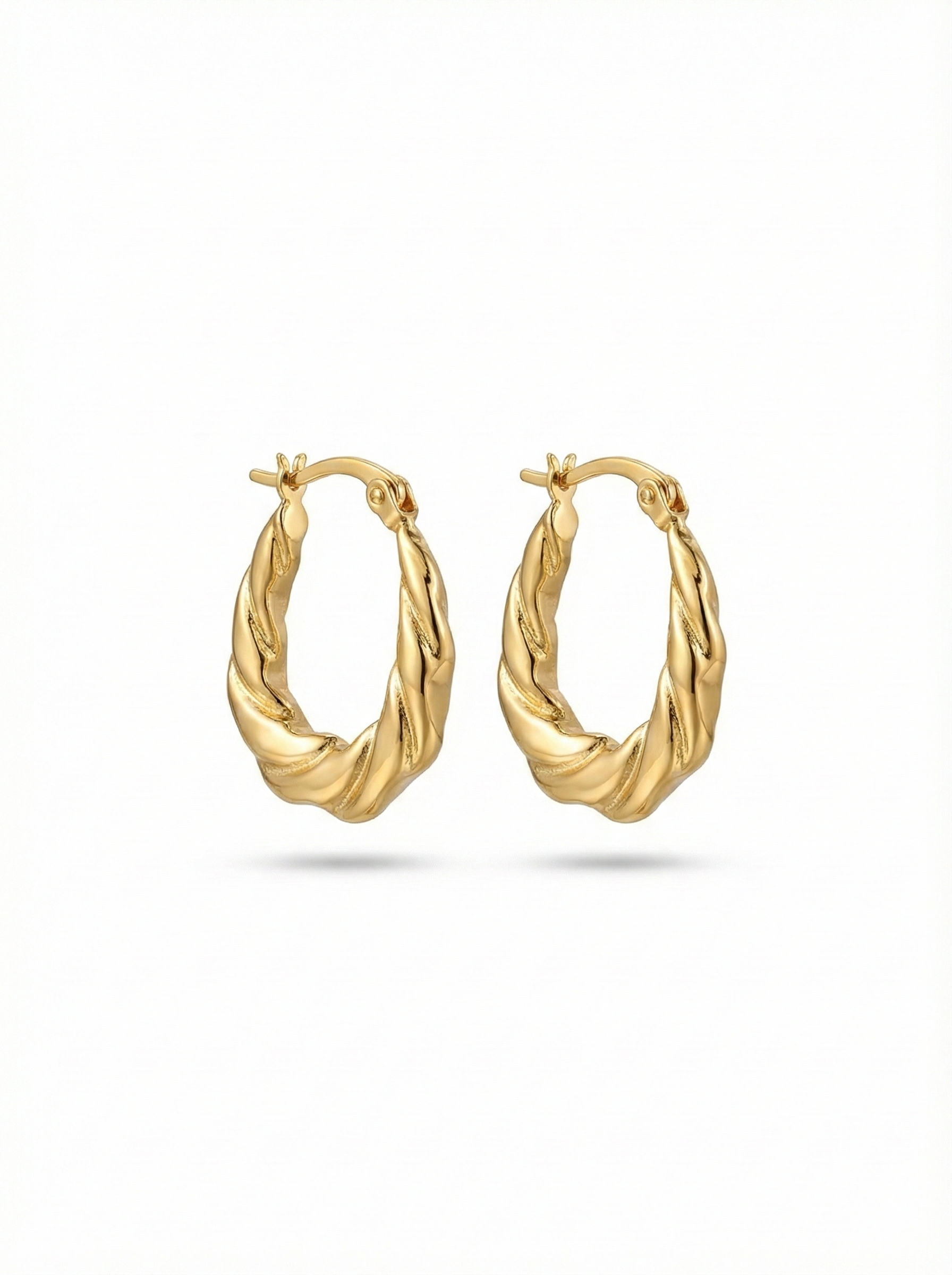 Twisted Gold Hoops Earring