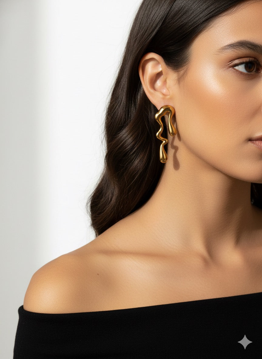 Liquid Gold Statement Earrings