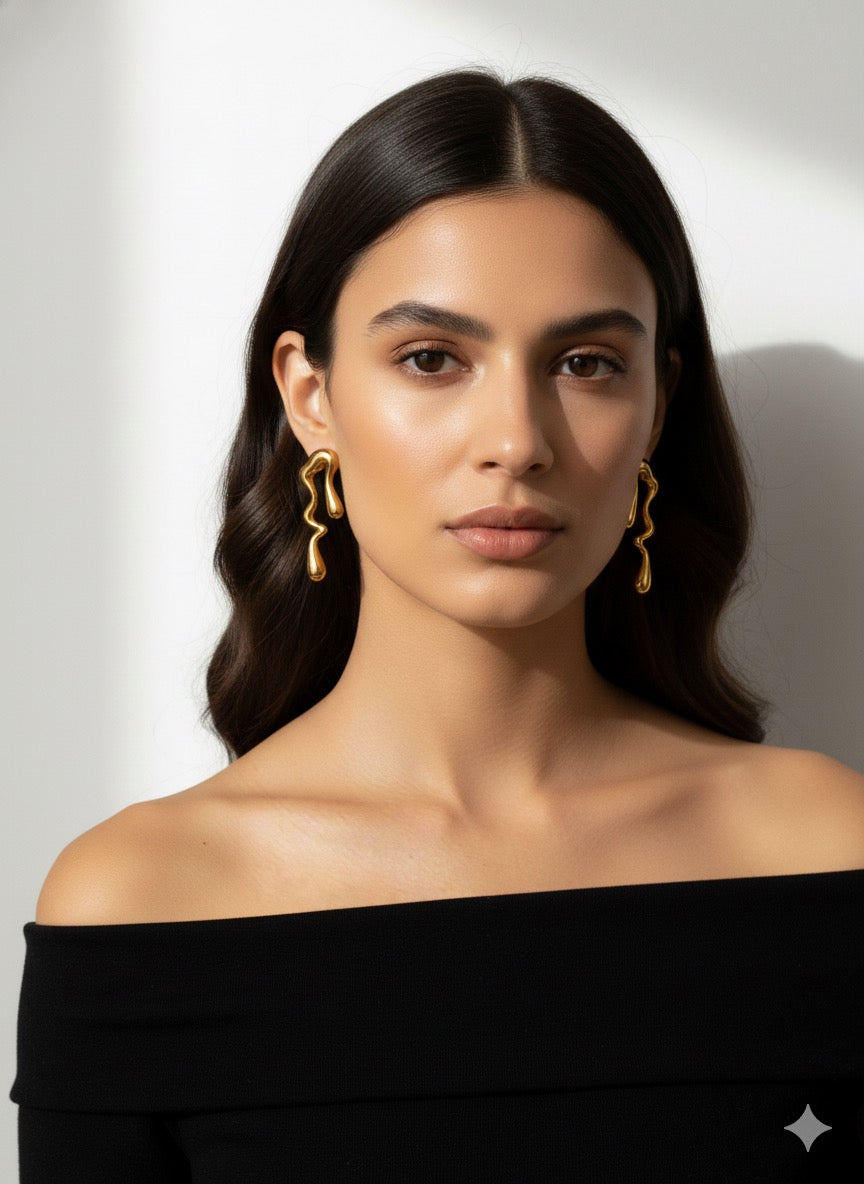 Liquid Gold Statement Earrings
